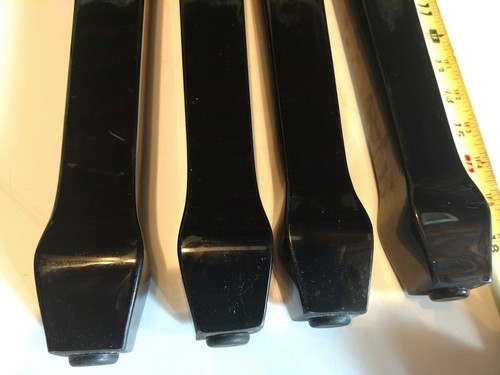 4 Polished Ebony Wood Piano Bench Legs 18