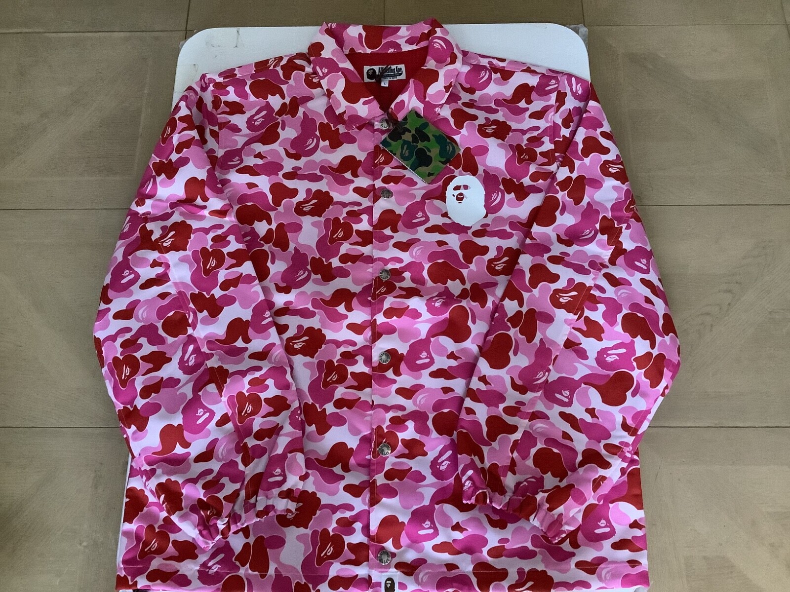 Authentic a bathing ape bape abc camo coach jacket pink L