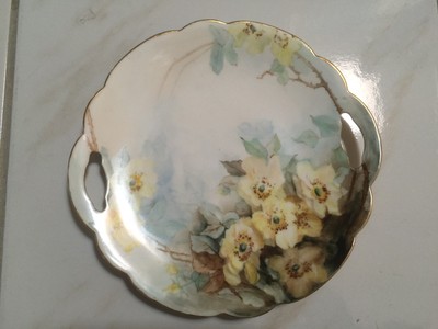 Vintage Hutschenreuther Favorite Series Factory Decorated Hand Painted Red Poppy Small Plate Artist Signed