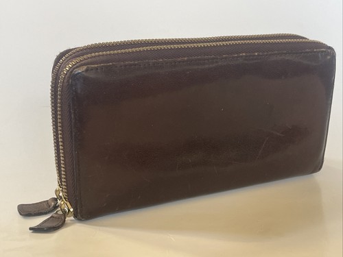 ★you a use★ Wonder wallet Choco brown HOBO INTERNATIONAL CHOCOLATE BROWN DOUBLE ZIP WALLET CREDIT