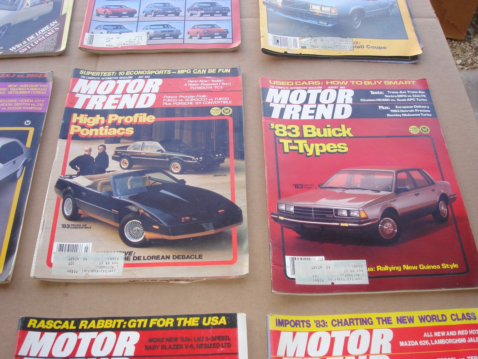 Lot of 12 VINTAGE 1982 MOTOR TREND CAR MAGAZINE Complete Year Chevy Ford Mopar