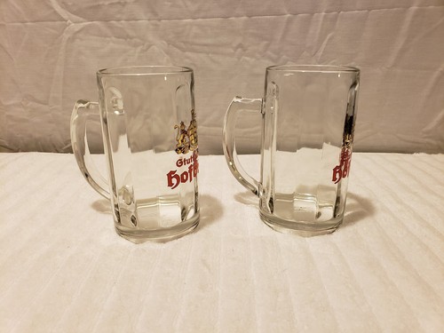 2 ~ GTUTTGARTER HOFBRAU ~ 0.4L HEAVY WEIGHT Beer Glasses Mugs ~ FAST SHIPPING! A
