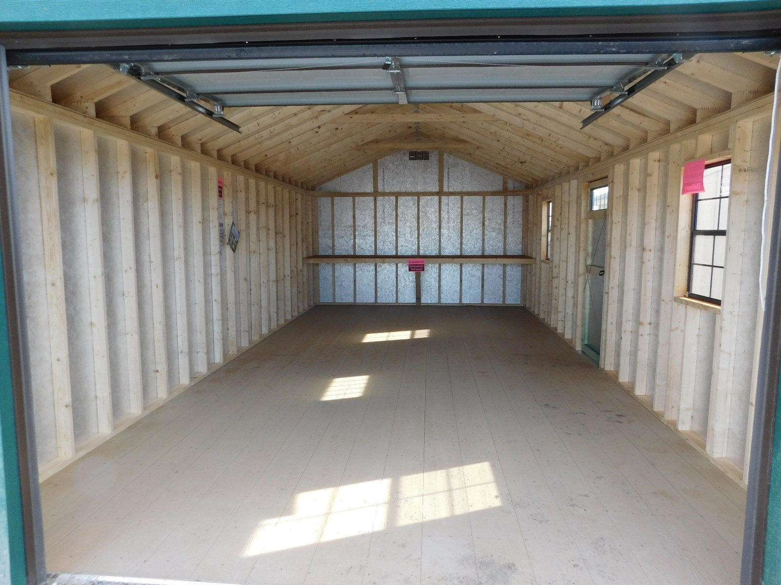 14X28 GABLE COTTAGE WITH OVERHEAD DOOR  FREE DELIVERY IN NY STATE