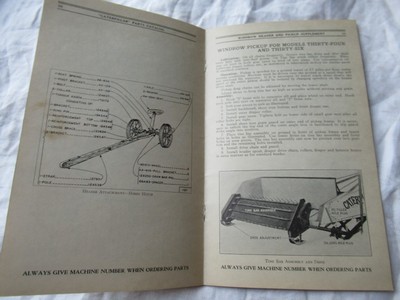 Caterpillar WH-1 windrower header supplement parts catalog for 34 36 combine