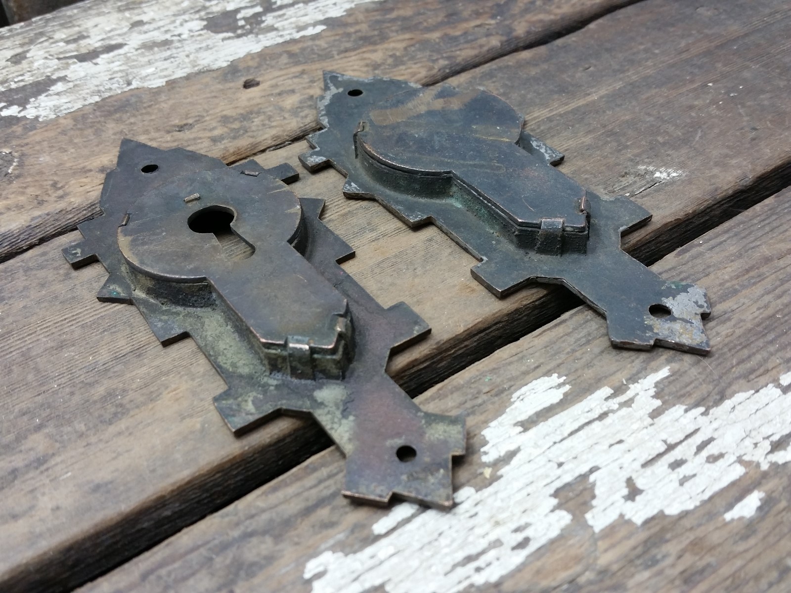 2 VTG OLd 1880s EASTLAKE Cast Brass 