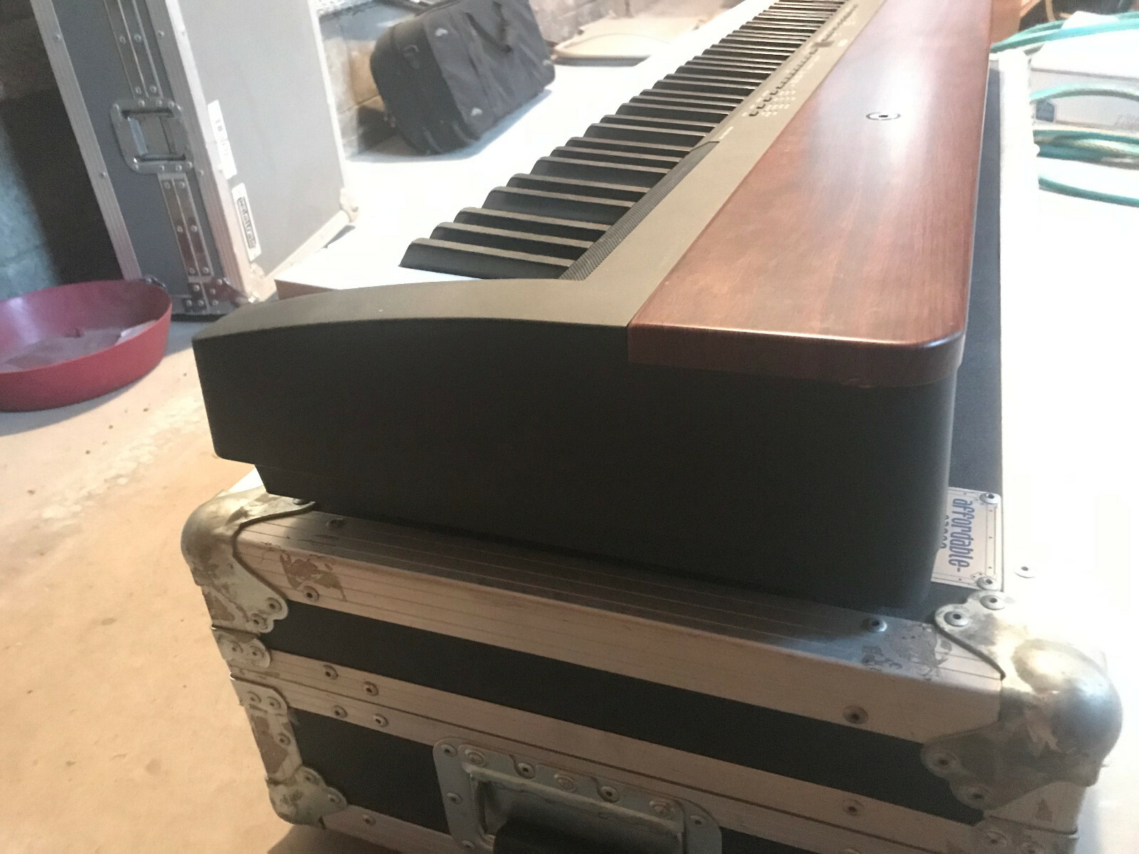 Yamaha P-155 Keyboard with ATA Road Case and FC4 Foot Expression Pedal.