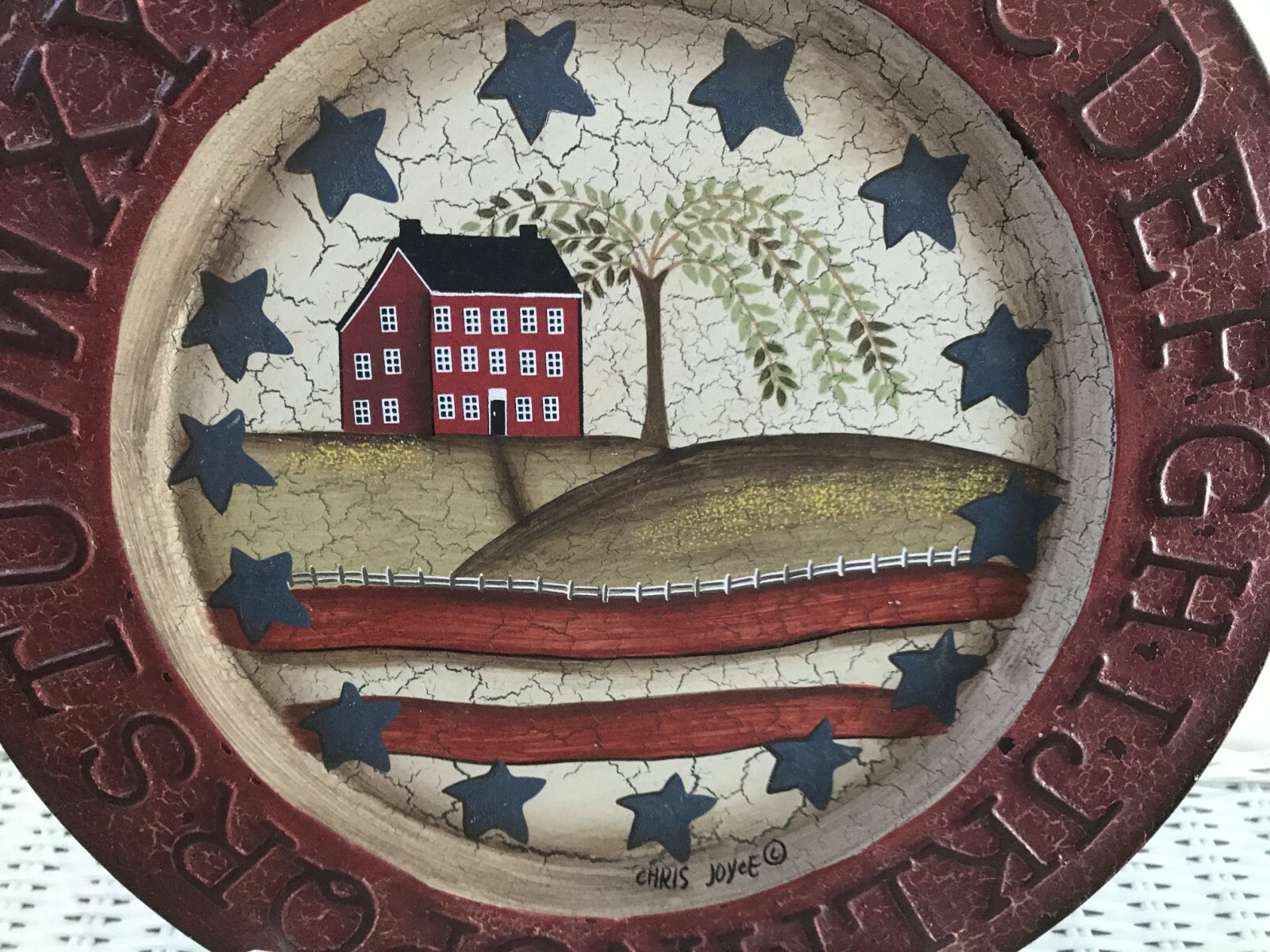 Primitive Style Americana Saltbox House Metal Wall Plate