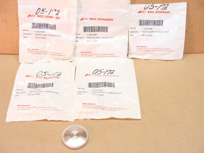 NEW lot of 5 BOC EDWARDS NW25 ST stainless blank vacuum flange C10514366
