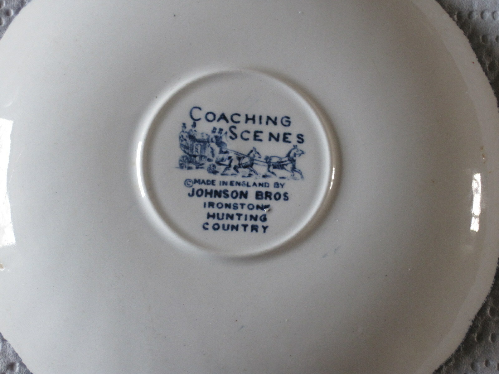 THREE JOHNSON BROS SAUCERS - COACHING SCENES