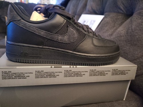 New Nike Air Force 1 X Slam Jam Shoes 'Black & Off Noir