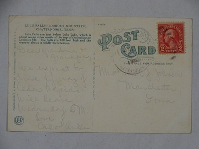 1928 Teich Postcard Lulu Falls 130 Feet High Lookout Mountain Chattanooga TN USA