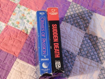 Crimes of Passion + Sudden Death (BETA) LOT of 2 (Anthony Perkins_Frank Runyeon)