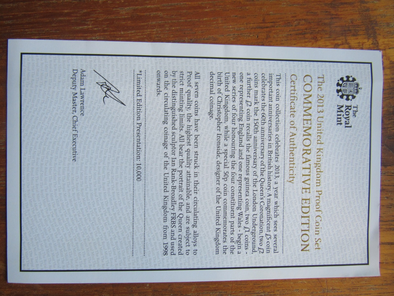 2013 UK Royal Mint 7 Coin Proof Commemorative Edition Set