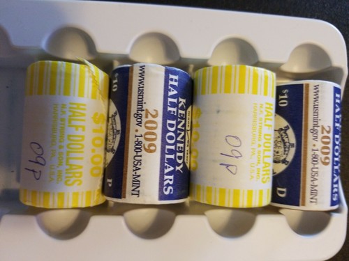 4 10 $ Rolls Of 2009 P & D Kennedy Halfs