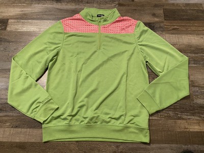Anna Lane MSC 1/4 Zip Pullover Green & Pink Scales Womens Sz M Lightweight NWT