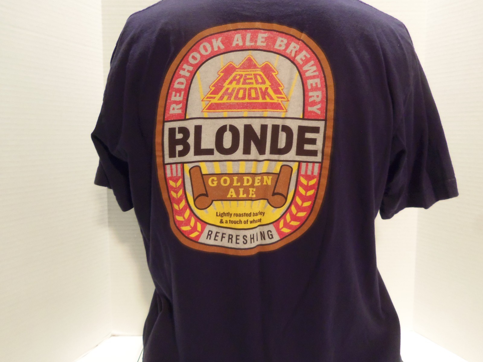 RED HOOK ALE BREWERY  BLONDE GOLDEN ALE T-SHIRT(L) 2 SIDED-MADE U.S.A.- RARE