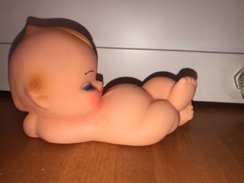 Vintage Kewpie Doll Lounging Resting Baby Molded Plastic Cupie Toy Taiwan