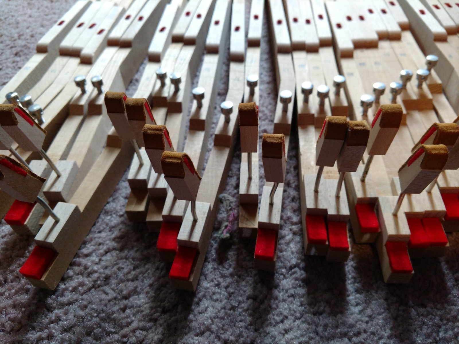 36 Vintage Black Wood Long Grand Piano Keys For Repair Replace Or DIY Craft