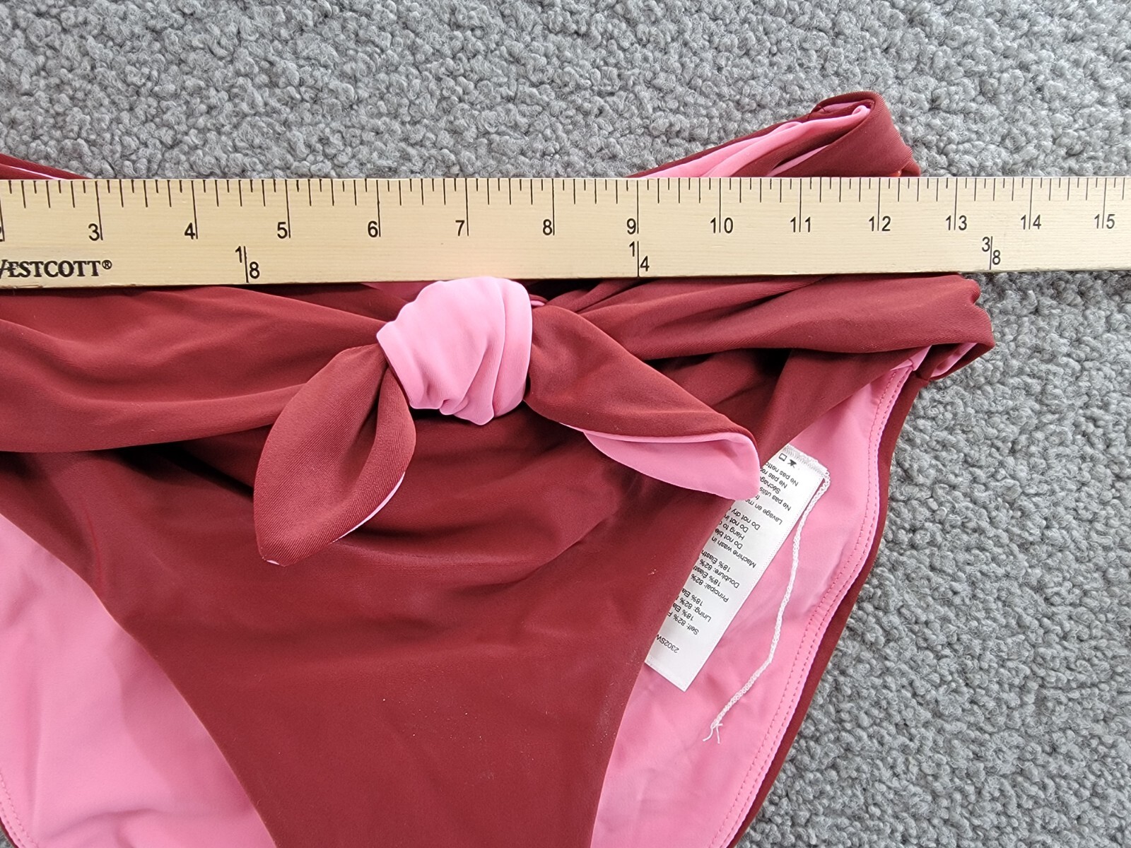 Veronica Beard Azoia Tie Front Bikini Bottoms Women's M Deep Brick Elastic Waist - Picture 5 of 17