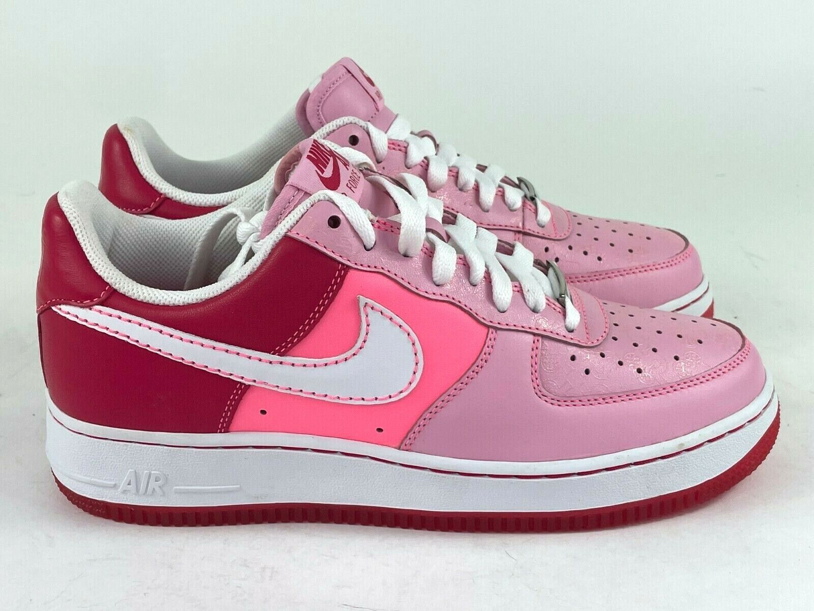 Nike Air Force 1 AF1 GS Womens Perfect Pink Red White Nike Air Force 1 AF1 GS Womens Perfect Pink Red White