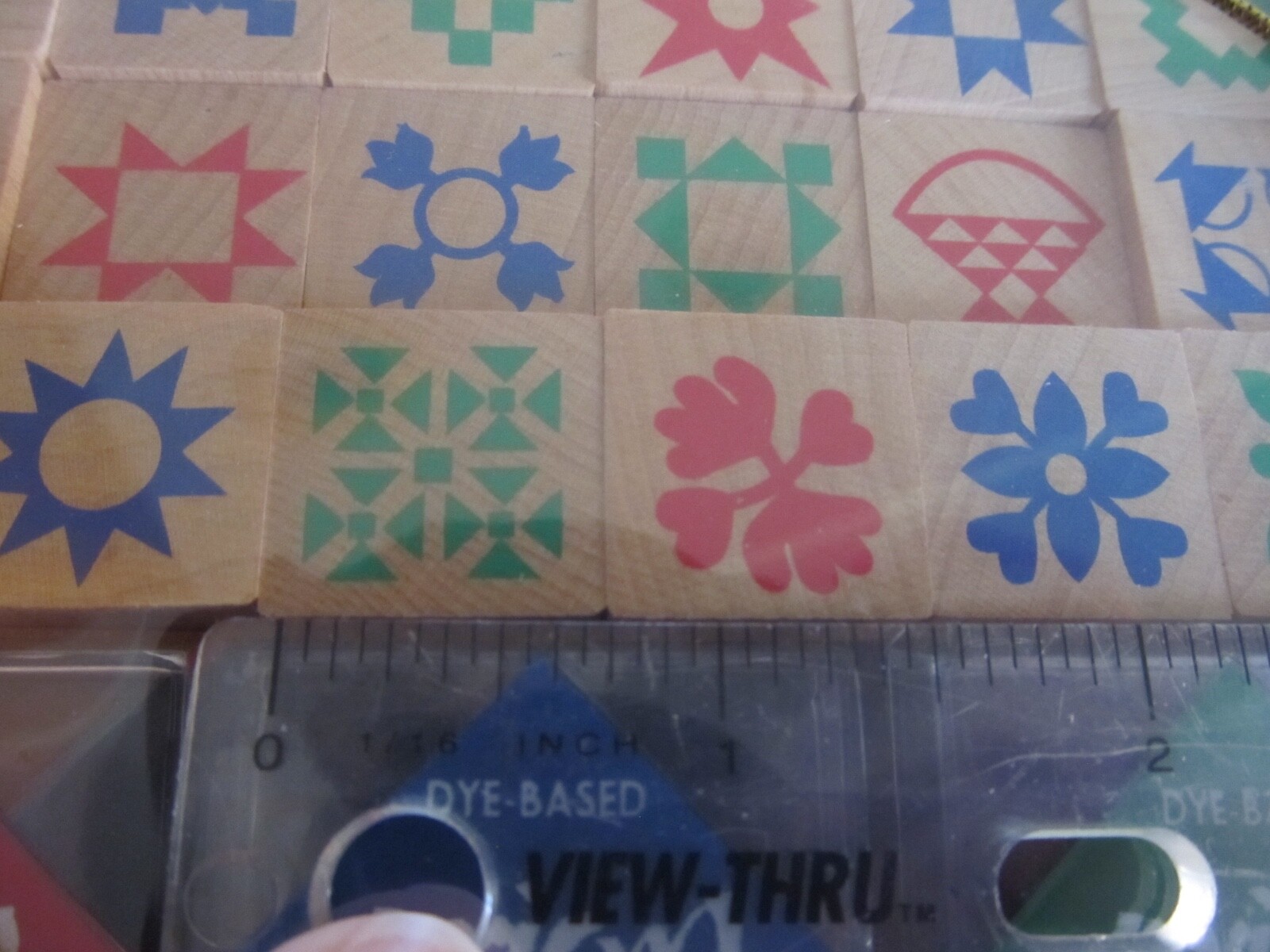 NIP Rubber  Stampede stamp Americana  Collection Quilt set  Wood 18