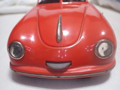 JNF Prototyp (Germany) Red-Orange Porsche 356 Coupe Tinplate/Wind-Up 1:19