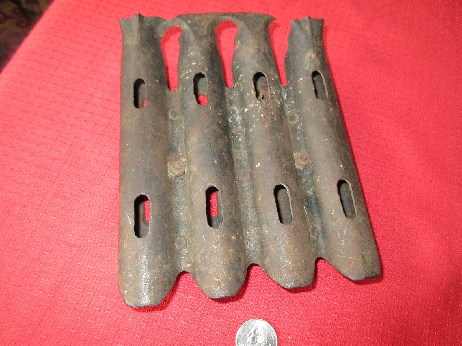 VINTAGE ANTIQUE COIN TOKEN DISPENSER CAST IRON 4 TUBES HEAVY  NEAT!!