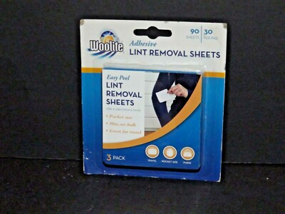 Woolite Adhesive Lint Removal Sheets Rare 3 Pack 90 Sheets Total New (z)