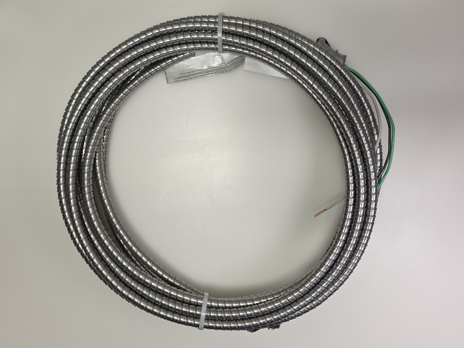 Glide Lite Solid 12/2 Cu  MC (Al) Cable 30' - 25' + 5' Terminated - Ships Free!! - Picture 2 of 5