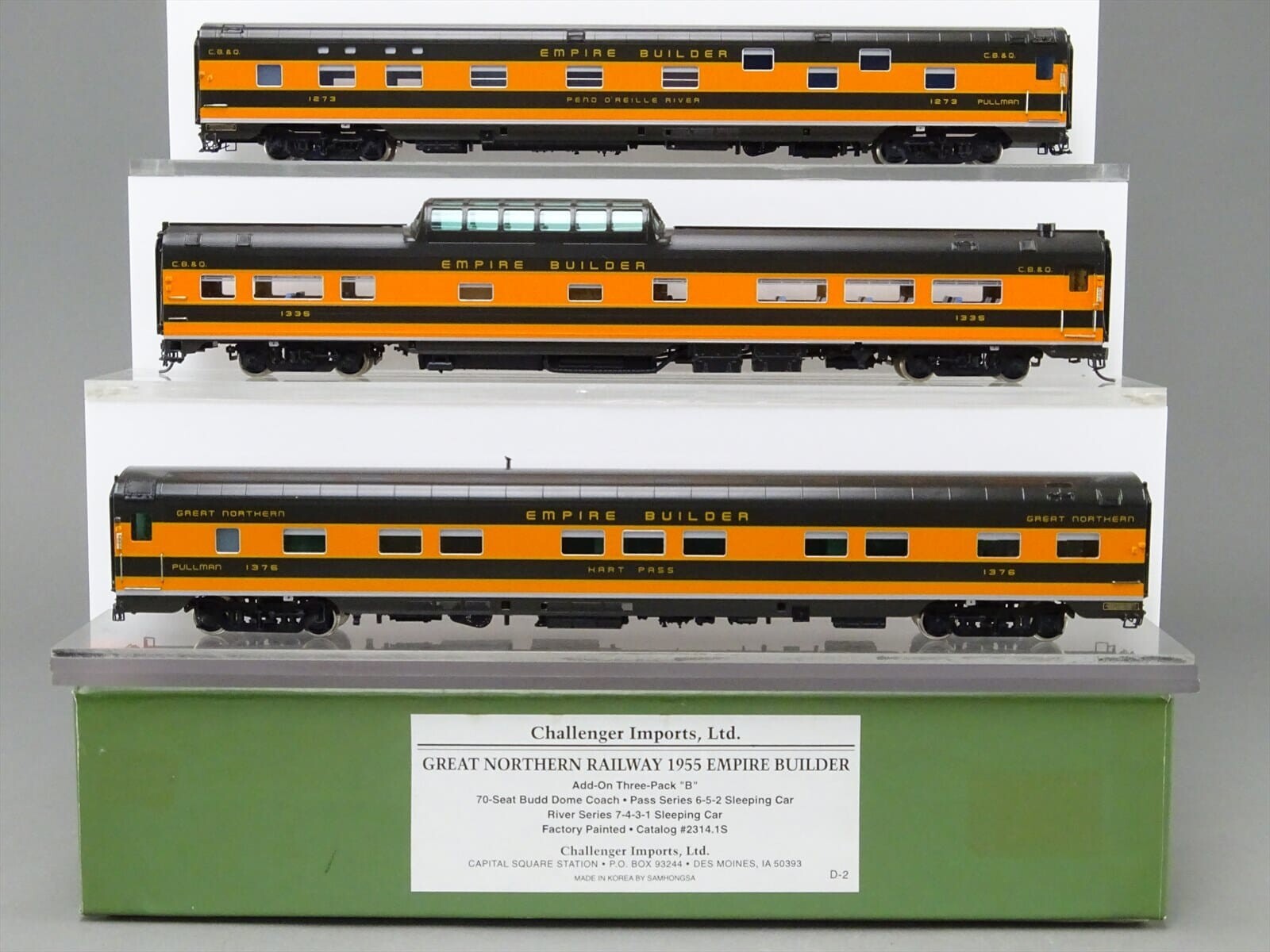Great Northern 1955 Empire Builder HO Brass 3-Pack B Add
