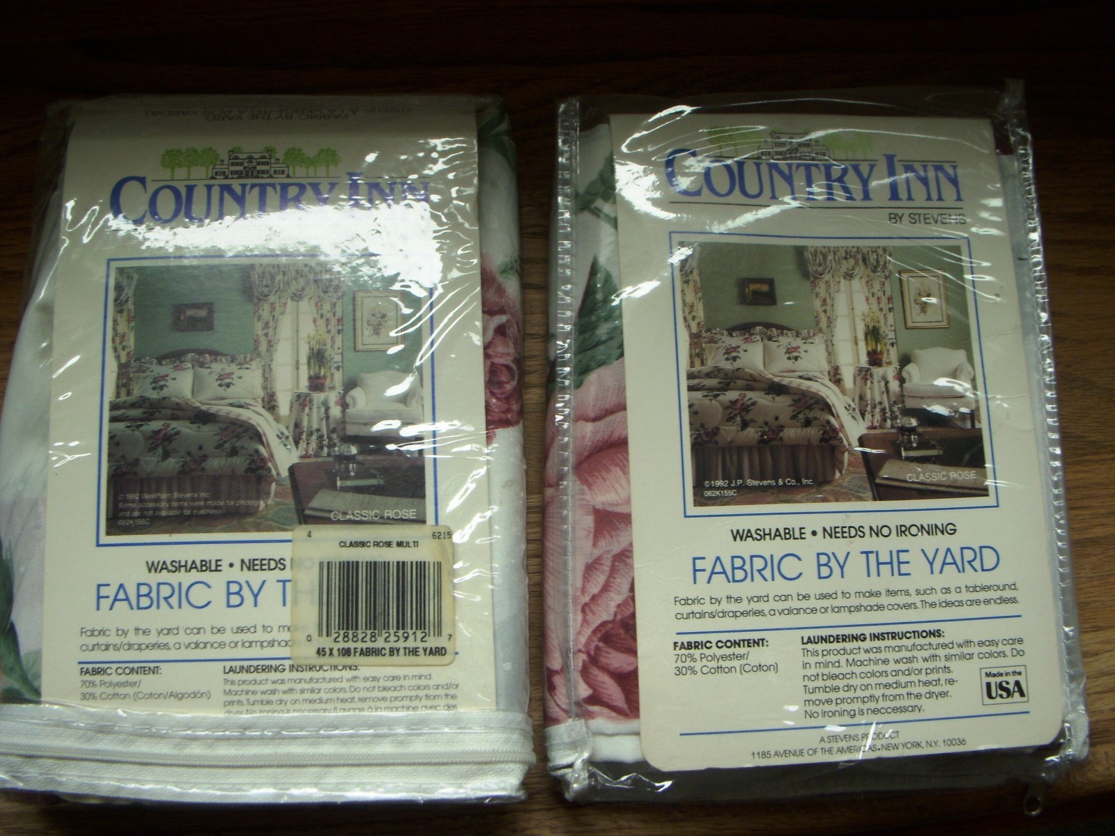 NEW 2 Package Country Inn Fabric by the Yard-6 Yards Total-Classic Rose-Stevens