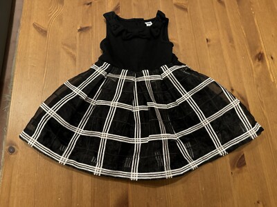 Janie and Jack 6-12M Black Bow Plaid Sheer Overlay Dress 2016