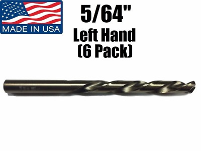 (6 PACK) 5/64 LEFT Hand Super Premium High Speed Drill Bit Norseman USA Made