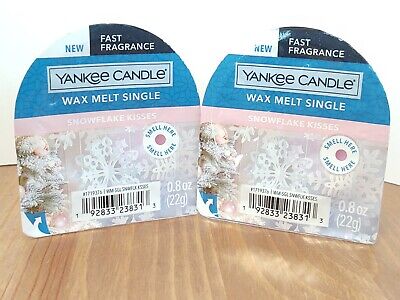 Yankee Candle Wax Melt Tart Singles x 2 Snowflake Kisses 0.8 Oz Each new