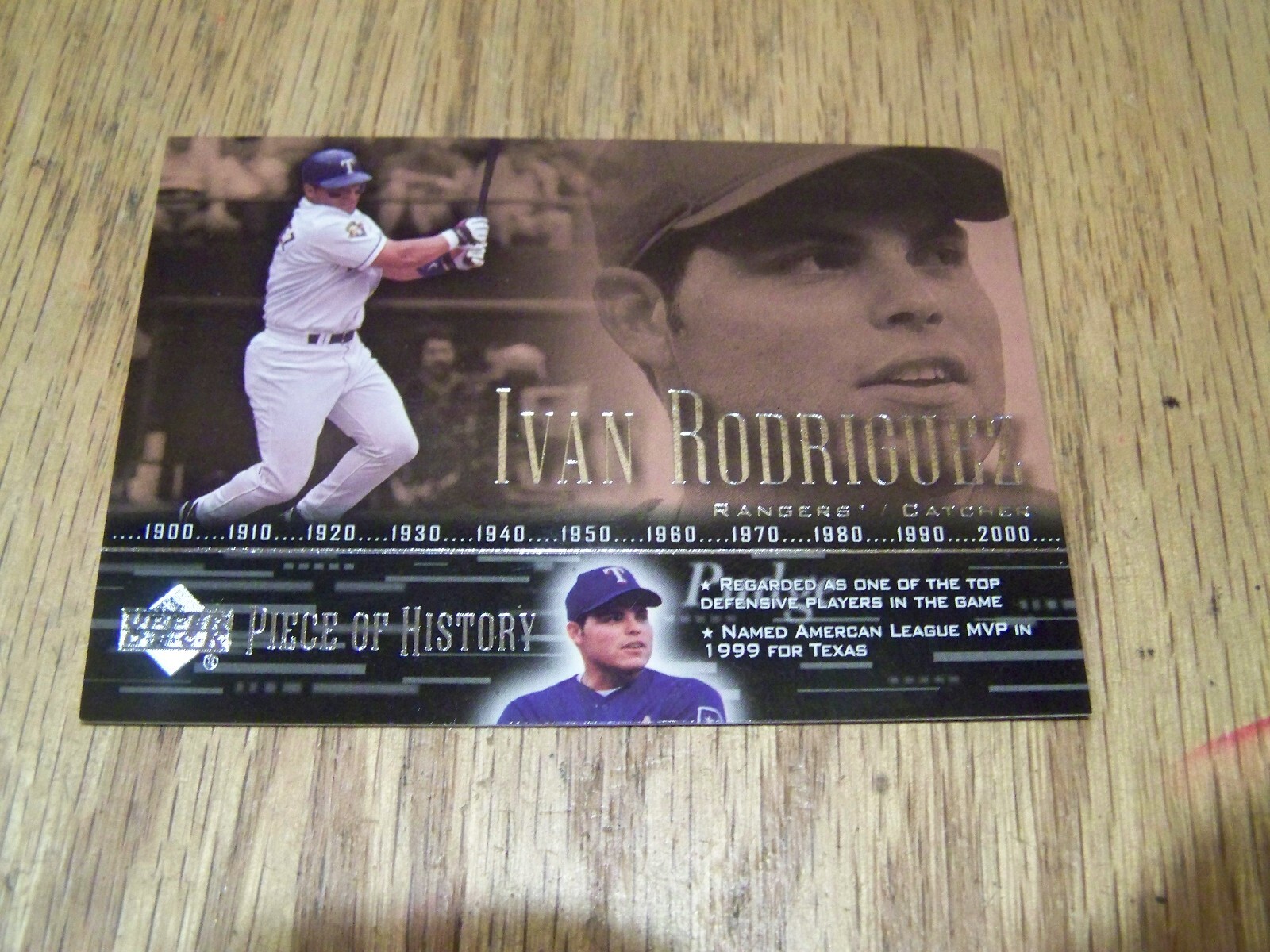 IVAN RODRIGUEZ PIECE OF HISTORY 2002 UPPER DECK BASEBALL
