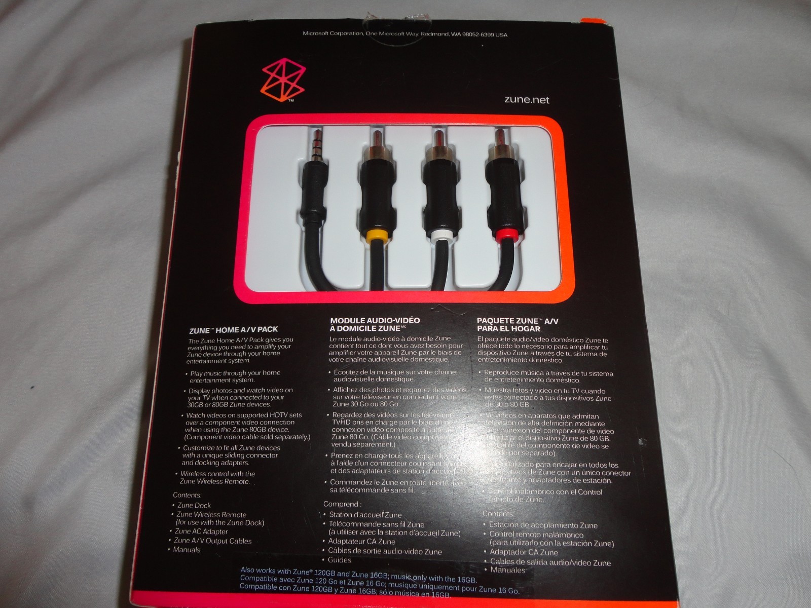 Genuine Microsoft Zune Home A/V Pack  Dock & Remote In Original Retail Box