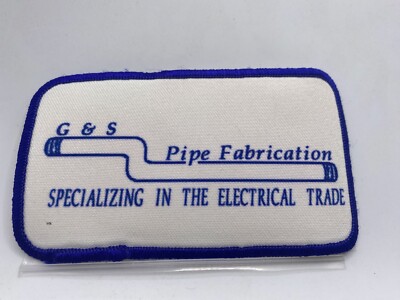 G & S PIPE FABRICATION  USED VINTAGE  SILK SCREEN  SEW ON NAME PATCH TAG
