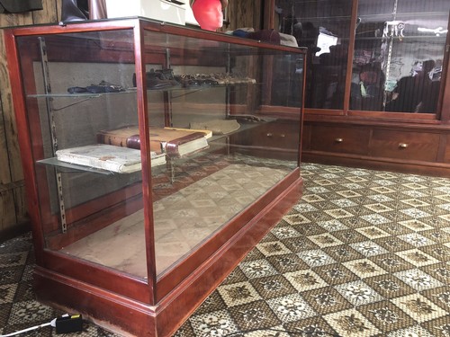 Vintage Antique Wood and Glass Store Display Case 72” W X 42” H x 24” D