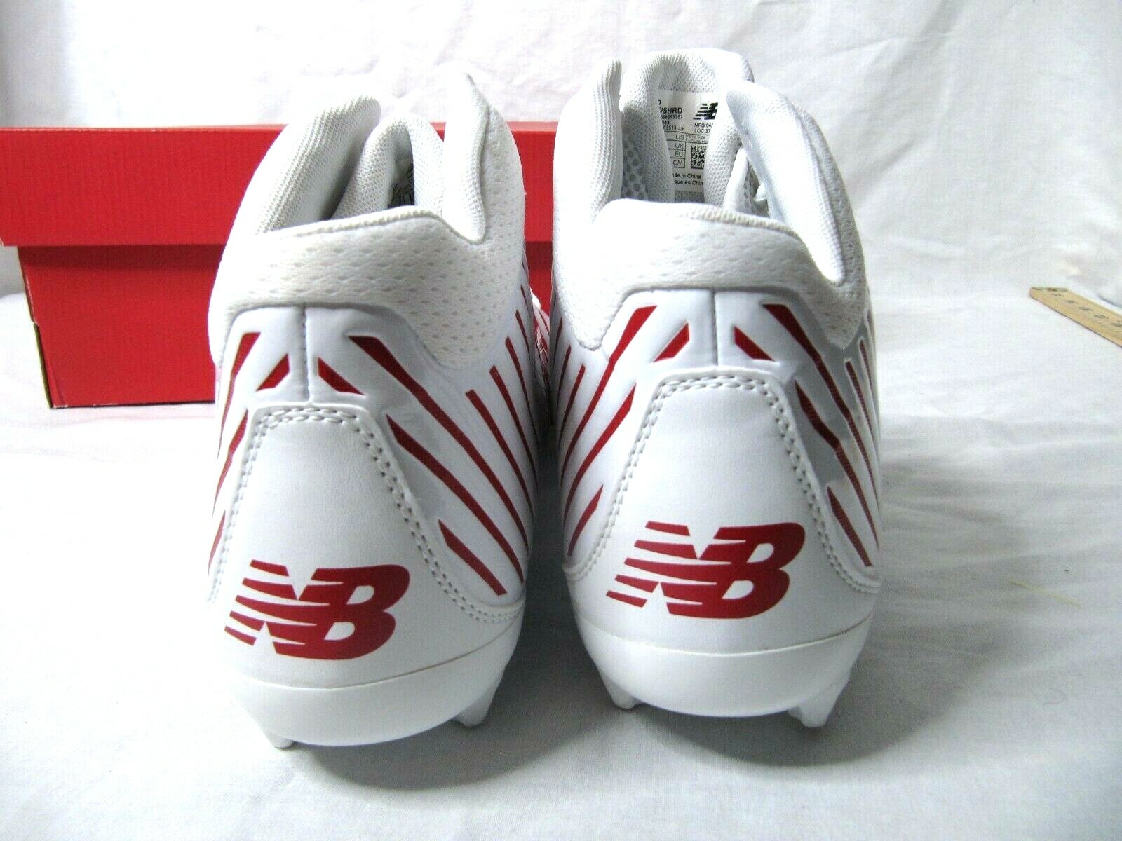 New Balance Rush Mid Mens 14 Lacrosse Cleats Red & White stripes bjgbf3513 jjk