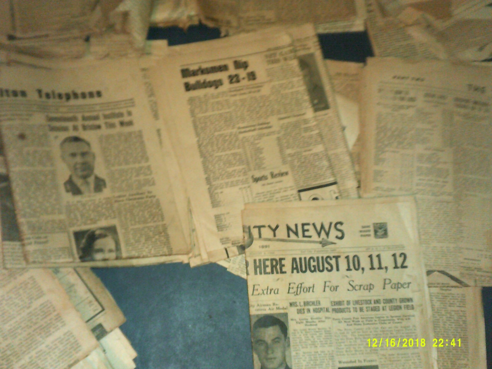 TELL CITY FERDINAND CANNELTON INDIANA OLD NEWS PAPERS 1940'S 70'S ERA