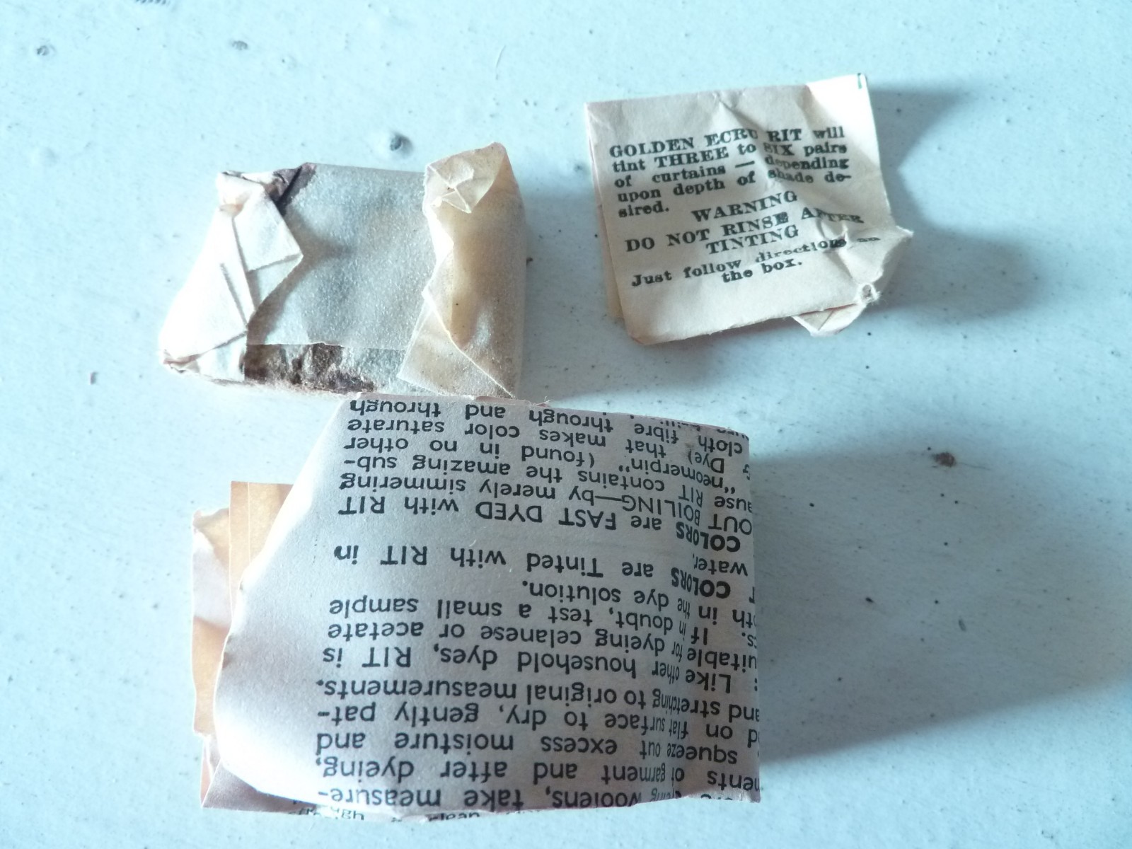 Rit Golden Ecru dye for curtains two boxes vintage