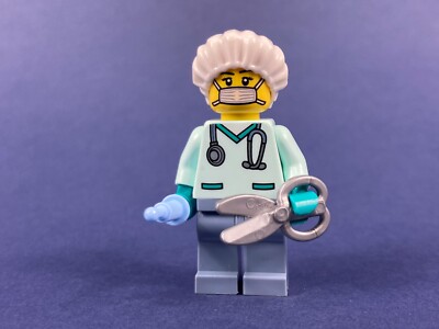 LEGO®  Arzt Ärztin Op-Schwester Op-Haube Spritze Schere City Figur