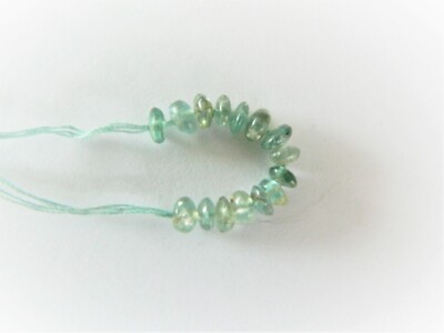Apatite, 100% Natural Smooth Rondelles, 4mm x 1-2.5mm Approx, Bag Of 15 Beads