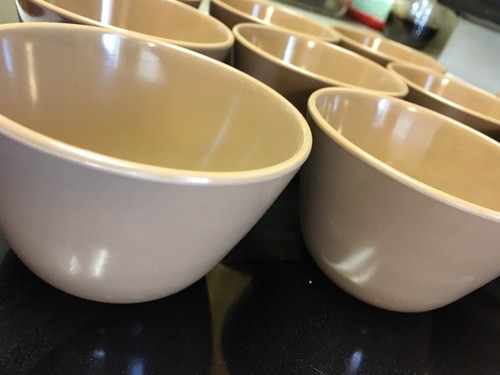 10 Vintage Melmac Melamine Ice Cream Dessert Bowls Brown 3.5