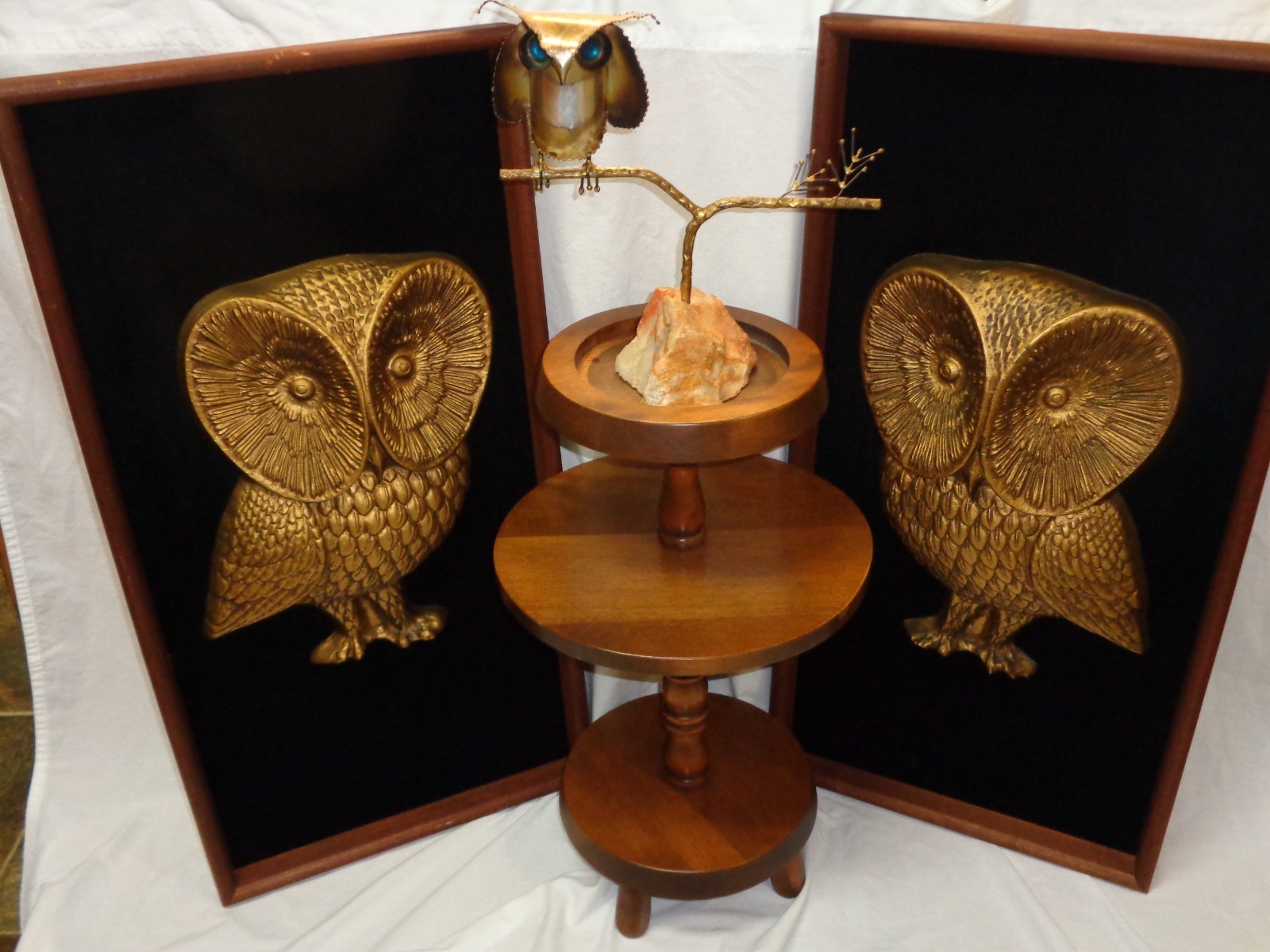 CURTIS C JERE OWL SCULPTURE vtg mid century atomic danish modern statue art