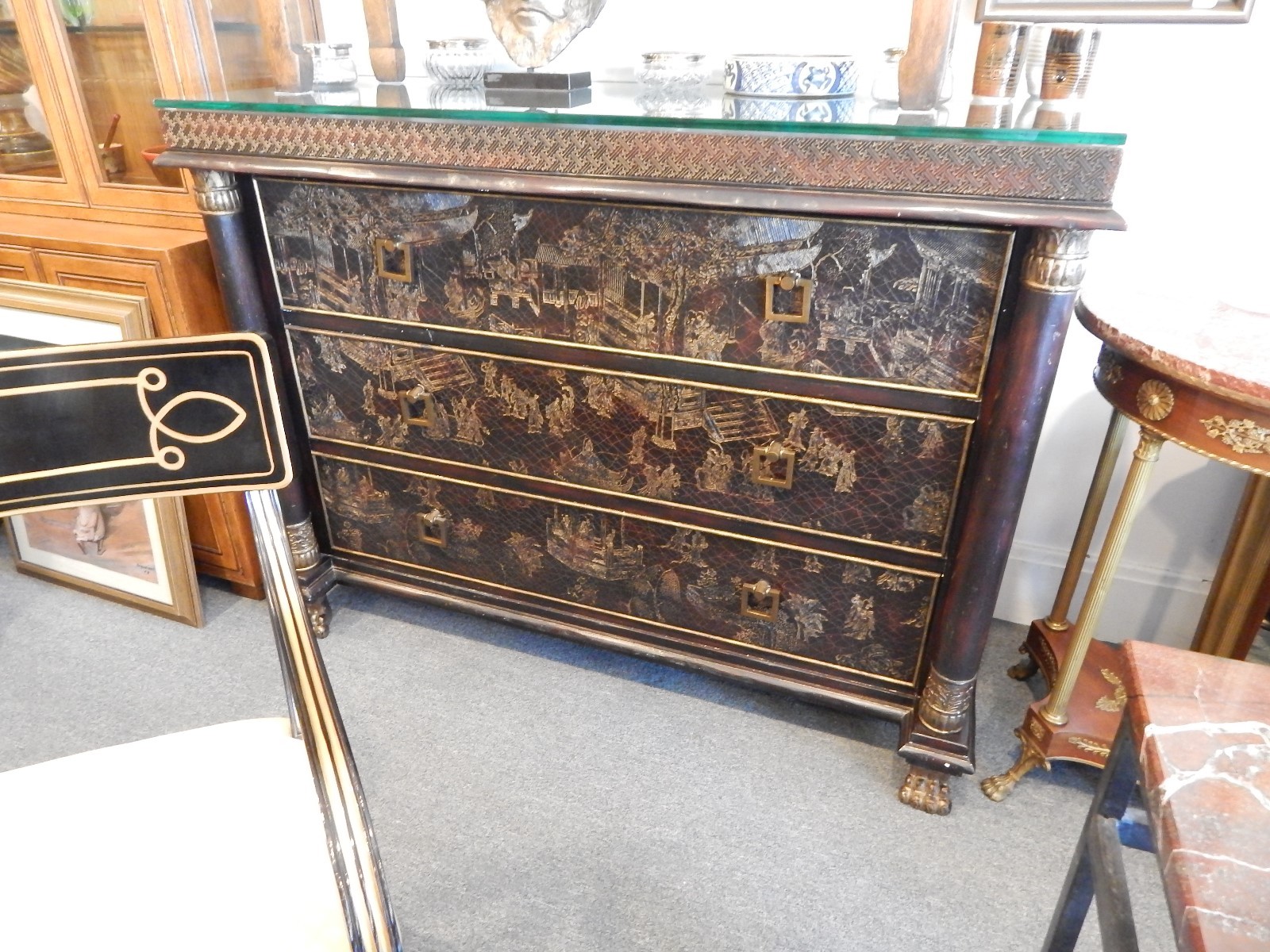 Baker Furniture Collectors Edition Black Chinoiserie Chest