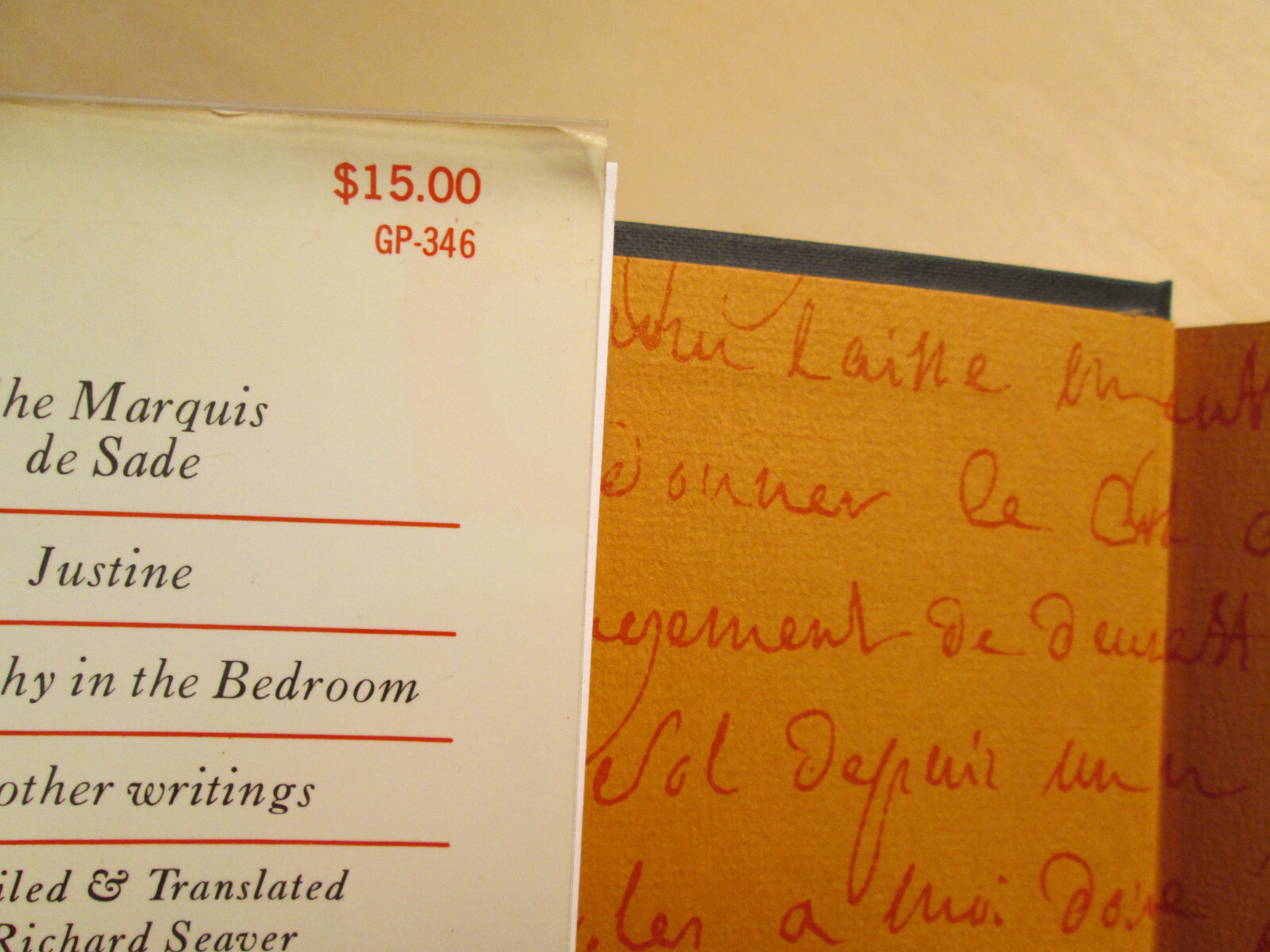 Marquis de Sade hardback Justine Grove Press First Printing