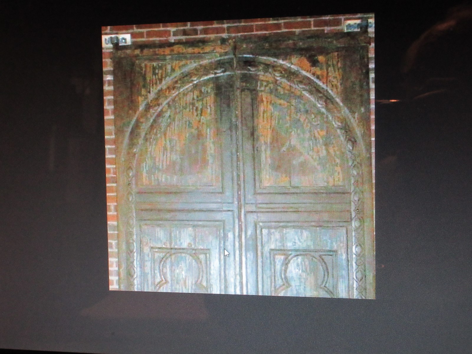 ARCHITECTURAL LARGE ANGLO INDIA PAINTED TEAK DOUBLE DOOR/S