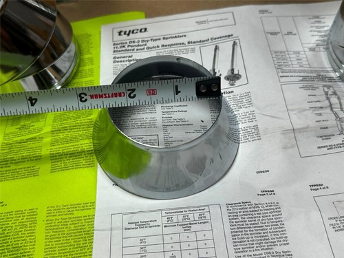 60x Tyco DS-2 Deep Escutcheon Dry Fire Sprinkler Pendent Cover Trim Ring