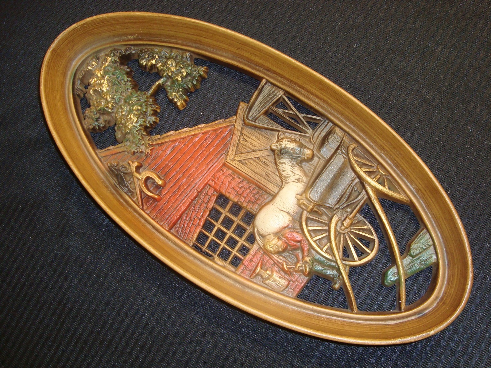 VTG 2 pc HOMCO 1965 Primitive Country Wall Plaques 8